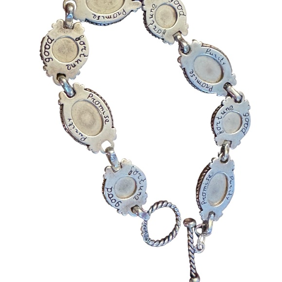 Carolyn Pollack .925 Silver MOP Turquoise Purity Promise Good Fortune Bracelet - Picture 5 of 11